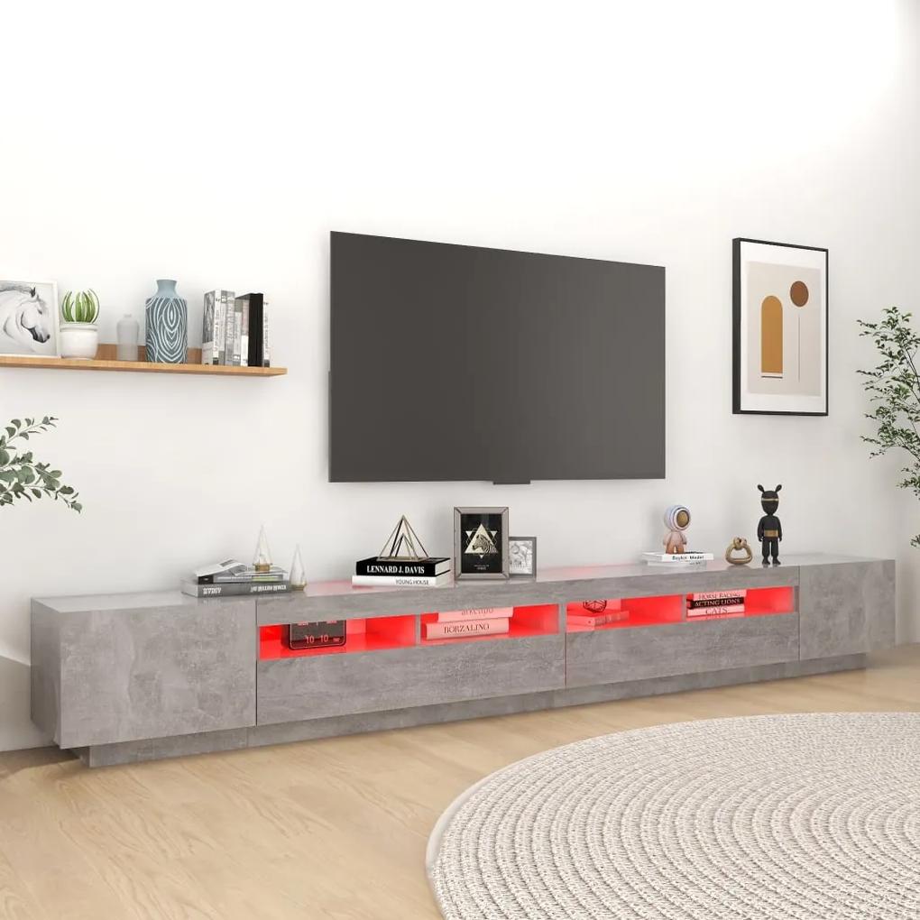 Mobile Porta TV con Luci LED Grigio Cemento 300x35x40 cm