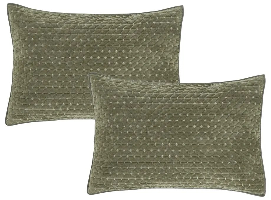 Federe decorative in set in velluto 2 pz 50x75 cm Attica Velvet Embroidered – Bianca