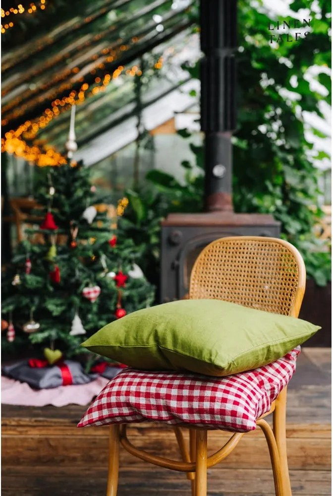 Federa di lino 50x50 cm Red Gingham - Linen Tales