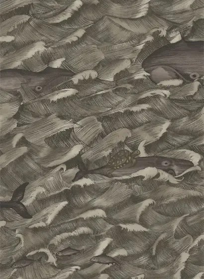 Cole & Son Carta da parati Melville - Metallic Charcoal