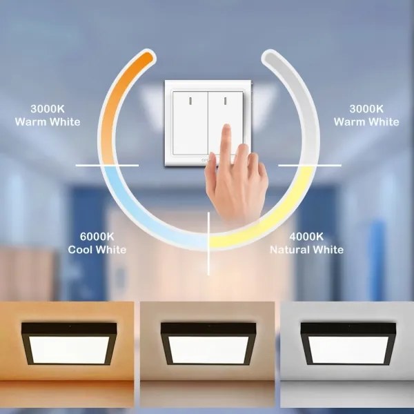 Brilagi - Lampada LED da bagno FRAME LED/24W/230V 3000/4000/6000K IP44 nero