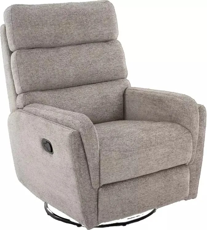 Poltrona reclinabile Argos Raven con funzione girevole e dondolo – tessuto Raven grigio