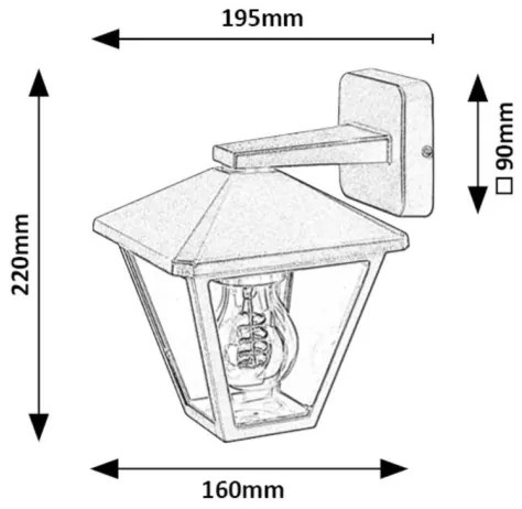 Rabalux 7147 - Lampada da parete esterna PARAVENTO 1xE27/40W/230V IP44