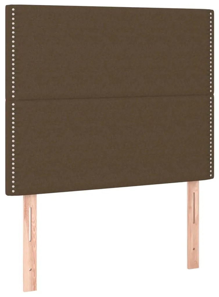 Testiera a led marrone scuro 80x5x118/128 cm in tessuto