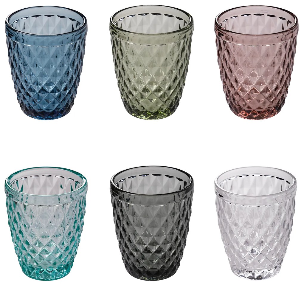 Set 6 bicchieri acqua colorati 325 ml Venezia