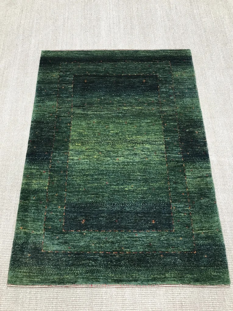 Loribaft Tappeto 100 x 140 Verde (Iran) Annodato A Mano