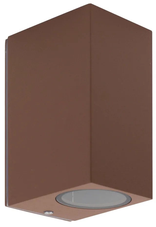 Applique Quadrata Bidirezionale IP65 - GU10 Mattone Corten