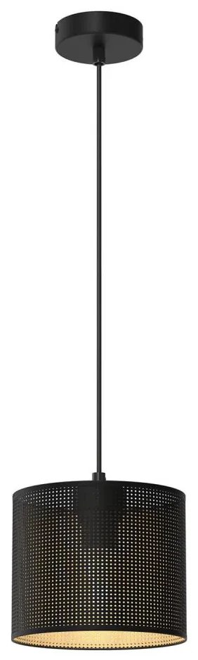 Lampadario a sospensione con filo LOFT SHADE 1xE27/60W/230V diametro 18 cm nero/oro