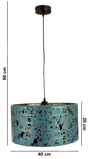 Lampadario su corda REZO 1xE27/60W/230V turchese