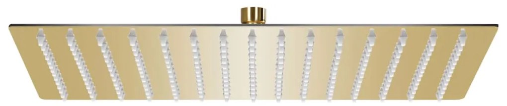 Testa Doccia A Pioggia Acciaio Inox 40x30 Cm Rettangolare Oro /