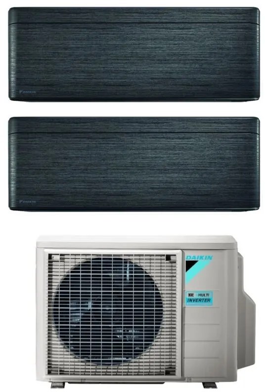 Climatizzatore Condizionatore Daikin Bluevolution Dual Split Inverter serie STYLISH REAL BLACKWOOD 7+15 con 2MXM50A R-32 Wi-Fi Integrato 7000+15000