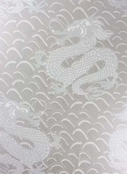 Osborne & Little Tapete Celestial Dragon - Pebble/ Gilver