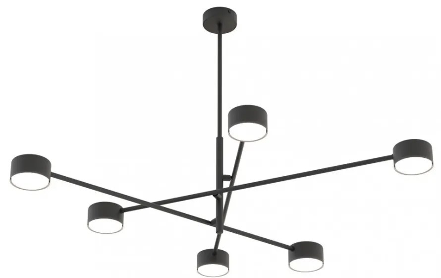 Lampadario da soffitto in acciaio NATSU 6 nero 6xGX53 Colore del corpo Nero