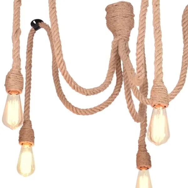 Lampadario LED a sospensione con filo ROPE CASA 5xE27/10W/230V ragno