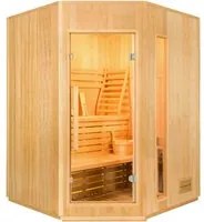 Sauna Finlandese ad Infrarossi 3/4 Posti 150x150 cm H200 in Legno di Abete Zen 3C