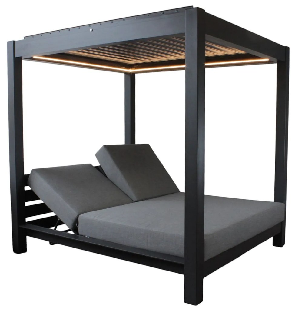 FEDRA - gazebo letto con struttura in alluminio color antracite