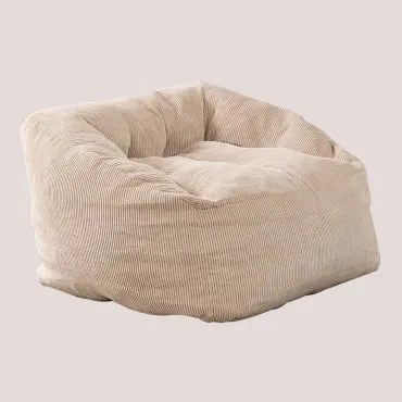 Poltrona Puff In Velluto A Coste (70 Cm) Thiago Marrone Grano - Sklum