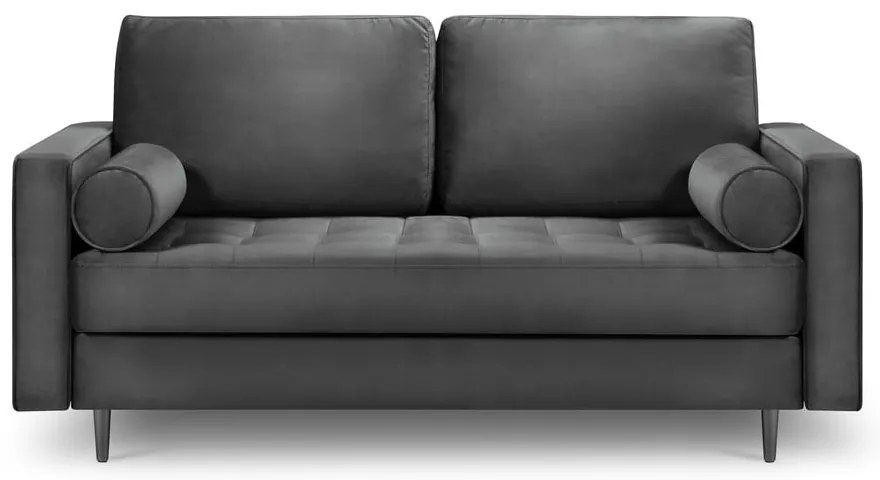 Divano in velluto grigio scuro, 174 cm Santo - Milo Casa