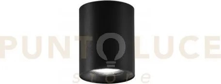 Plafoniera town nera tonda 1 luce attacco gu10 8x10cm