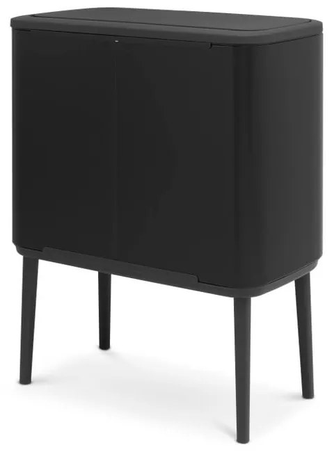 Cestino per la spazzatura in acciaio in nero opaco per raccolta differenziata/touch 34 l Bo Touch Bin – Brabantia