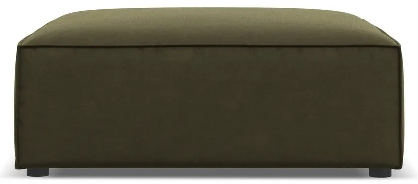 Poggiapiedi verde con rivestimento in velluto Jodie – Micadoni Home