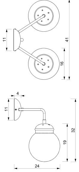 Applique HYDRO 2 2xE14/60W