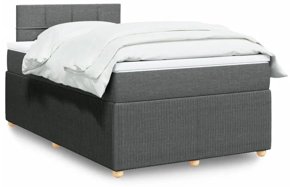 Giroletto A Molle Con Materasso Grigio Scuro 120x200 Cm Tessuto /
