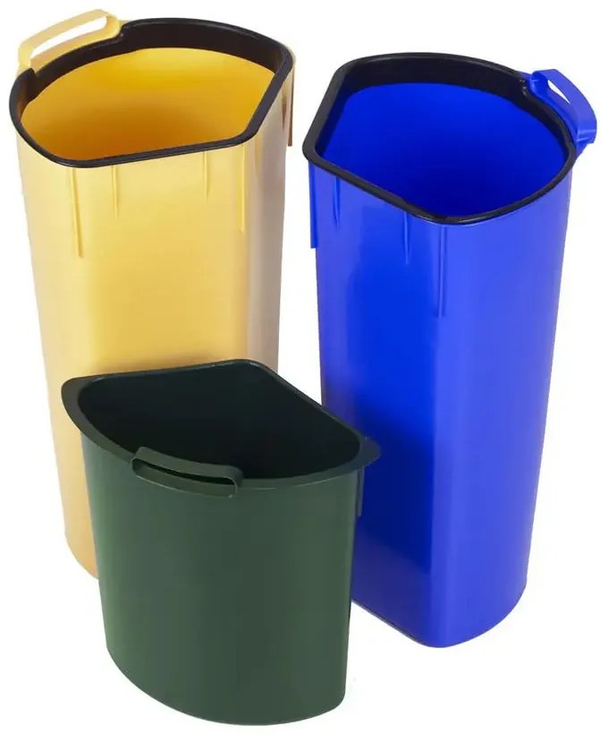 Contenitore in plastica per rifiuti differenziati/pedali 17+17+6 l Trio - Curver