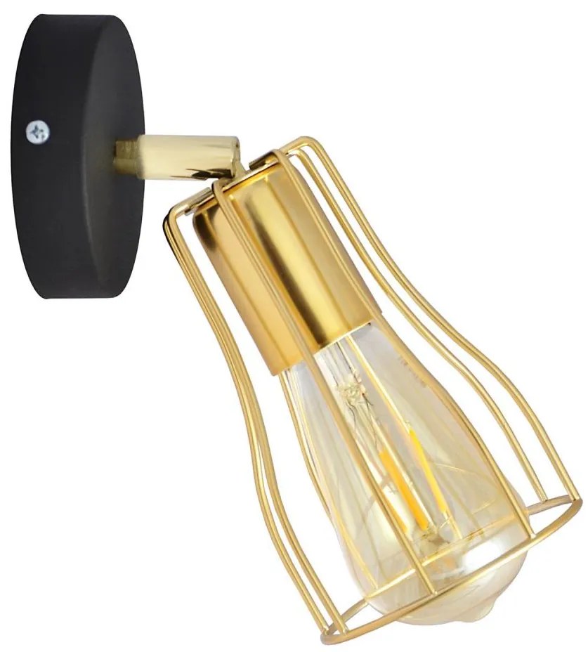 Faretto da parete TUBE 1xE27/15W/230V oro/nero