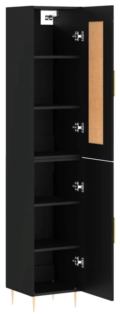 Credenza nera 34,5x34x180 cm in legno multistrato