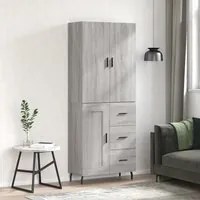 Credenza Grigio Sonoma 69,5x34x180 cm in Legno Multistrato 3196033