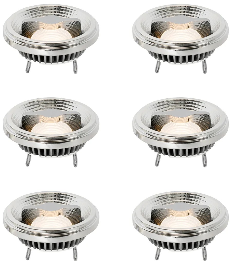 Set di 6 lampadine LED dimmerabili G53 111mm 12W 600 lm 2700K