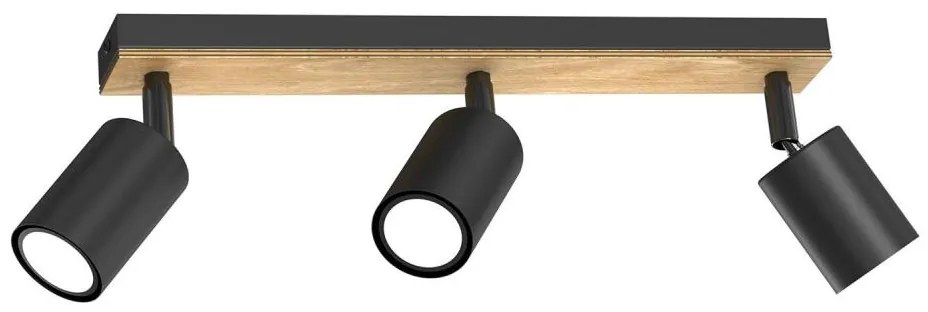 Faretto TULON 3xGU10/8W/230V nero/quercia