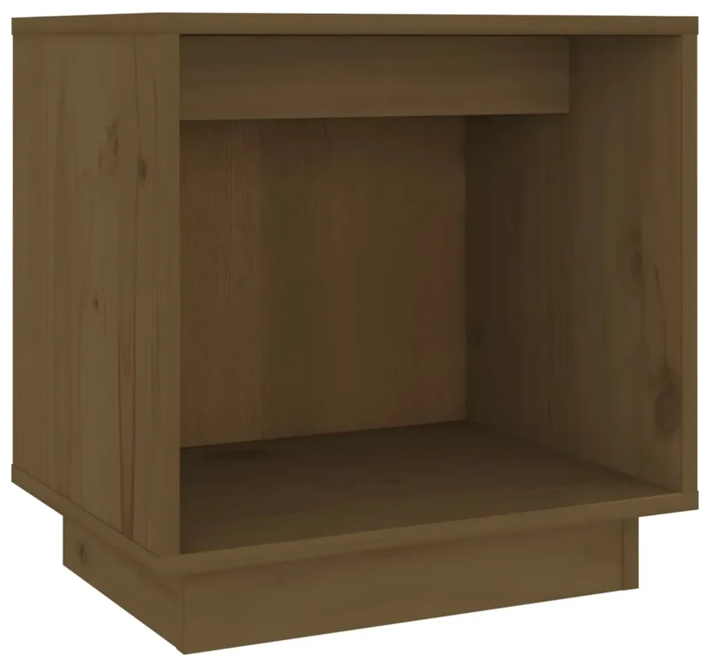 Comodino marrone miele 40x30x40 cm in legno massello di pino