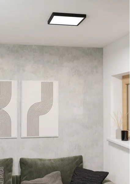 Eglo 901375 -LED RGBW dimmerabile plafoniera da bagno FUEVA-Z LED/13,5W/230V 29,5cm IP44 nero