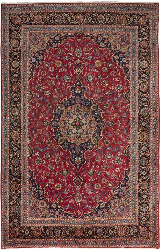 Kashan Tappeto persiano 300 x 200 Rosso (Iran) Annodato A Mano