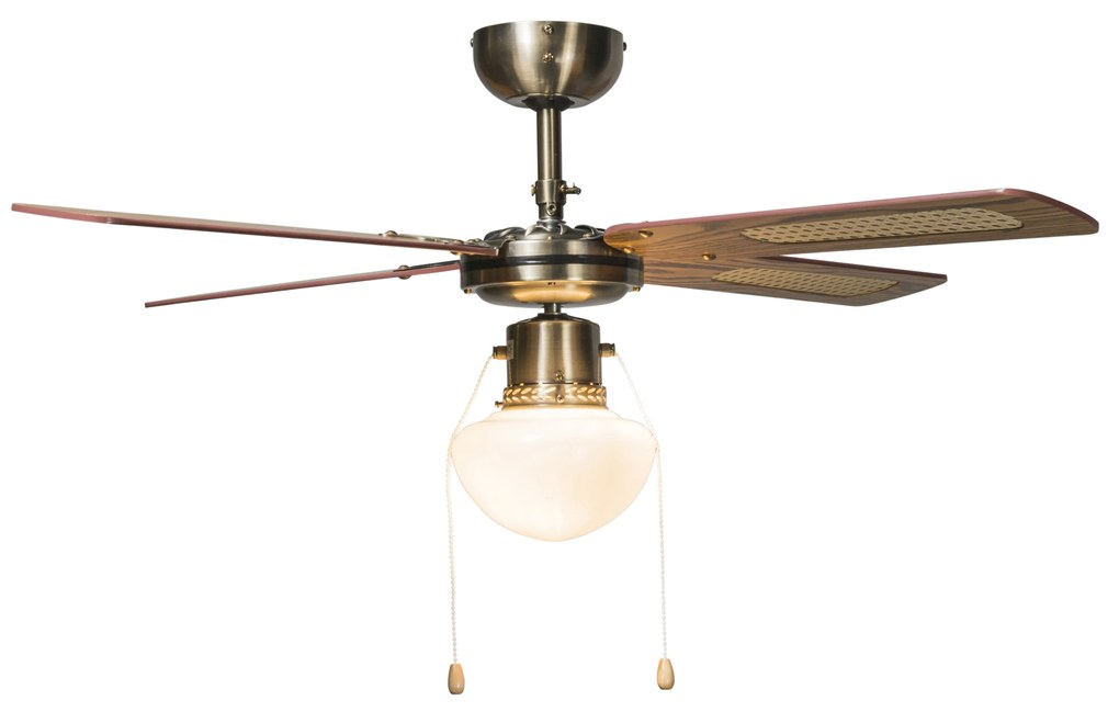 Ventilatore da soffitto industriale con luce 100 cm legno - Wind