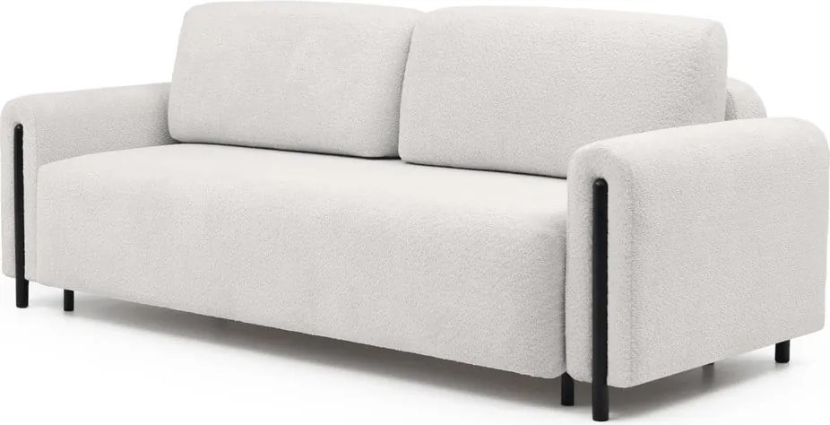 Divano color crema allungabile/con contenitore e rivestimento in bouclé 244 cm Arcadova – ELTAP