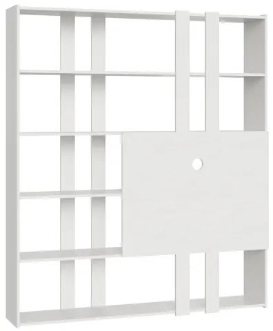 Libreria in legno Bianco Frassino 178x204h cm con porta TV - KATO H