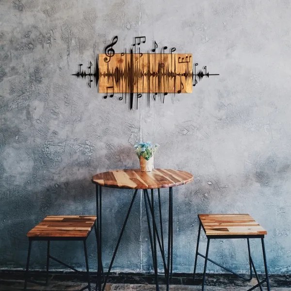 Decorazione da muro 90x47 cm appunti legno/metallo