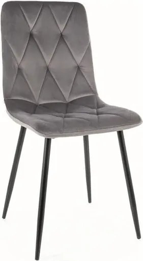 Sedia Tom in velluto grigio Blu14