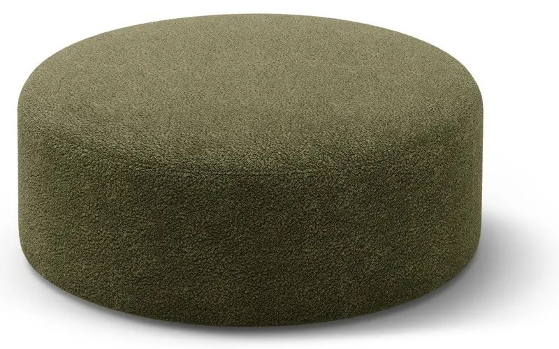 Poggiapiedi verde con rivestimento in bouclé Dia – Micadoni