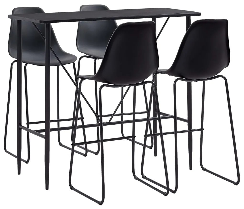 Set Da Bar 5 Pz İn Plastica Nero /