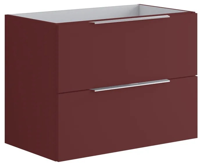 Armadietto bagno a terra Brera 2 cassetti P 45.5 x L 79.5 x H 60 cm laccato opaco rosso jaipur