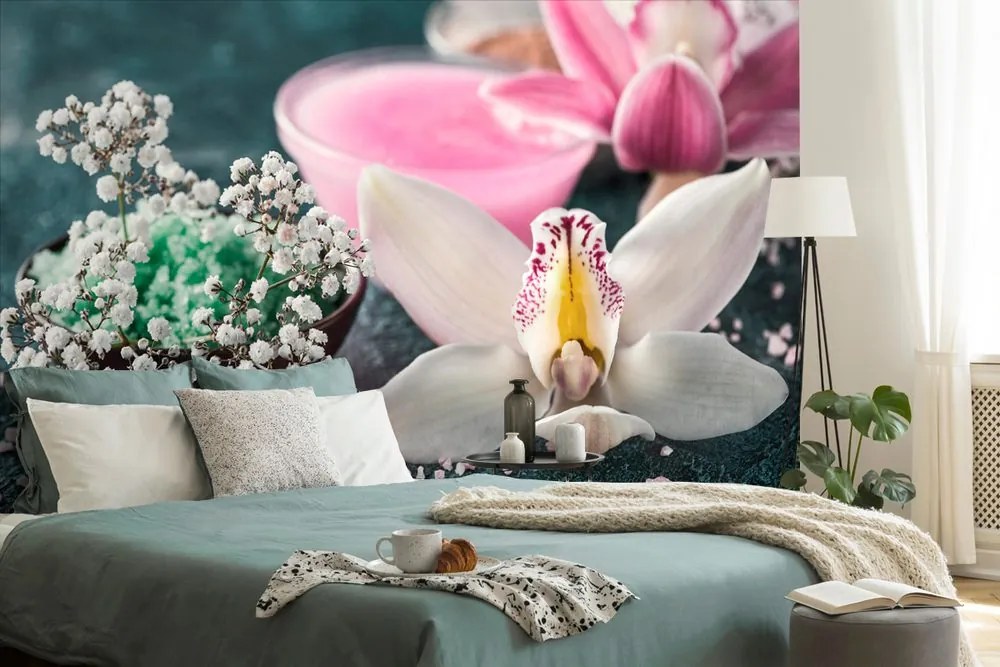 Carta da parati autoadesiva – Orchidea dettagliata meravigliosa
