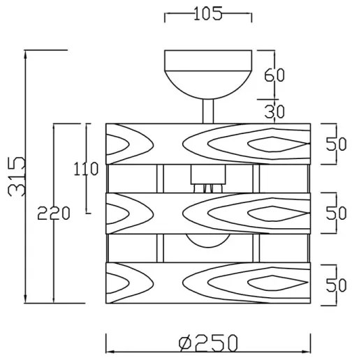 Trio - Lampadario da incasso DUNCAN 1xE27/40W/230V