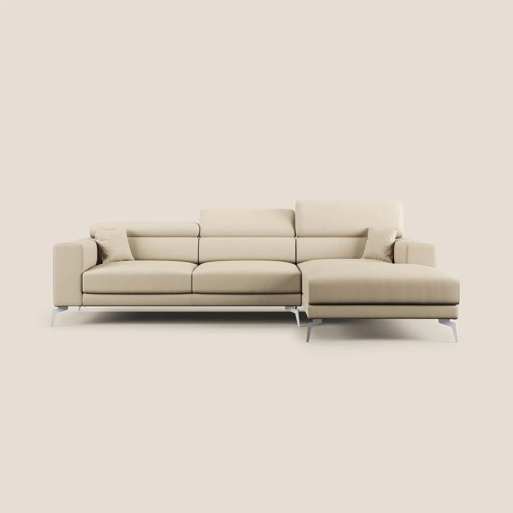Blade Divano moderno angolare con poggiatesta reclinabili in Ecopelle T04