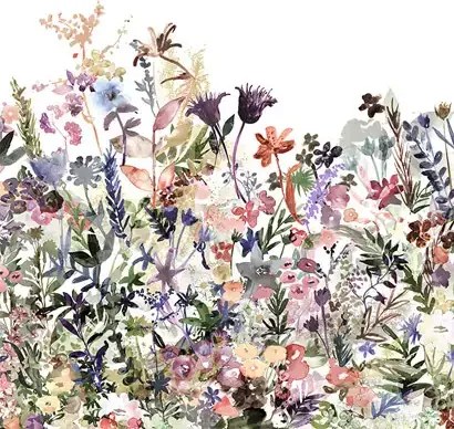 Rebel Walls Carta da parati panoramica May Meadow - Pastell