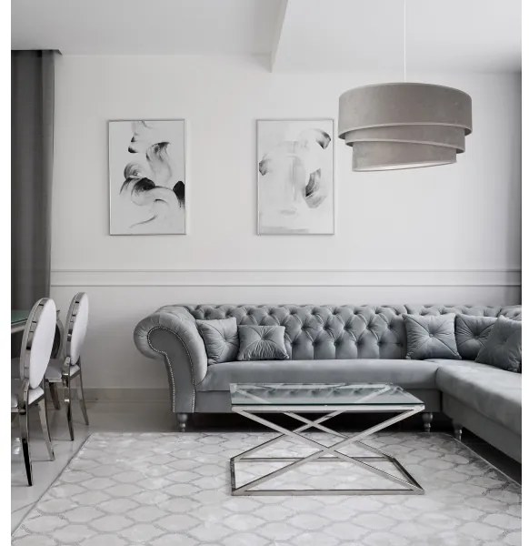 Duolla - Lampadario a sospensione con filo DEVON 1xE27/40W/230V diametro 45 cm grigio