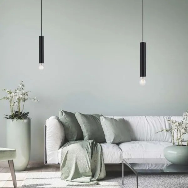 Leuchten Direkt 15617-18 - Lampadario a sospensione con filo BRUNA 1xE27/60W/230V nero